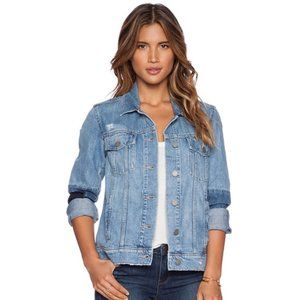 Paige Heidi Patchwork Jean Jacket in Underwood Denim size X-Small
